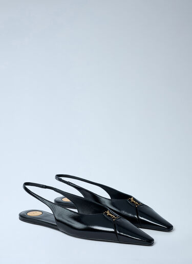 LN-CC® - Saint Laurent: Babylon 00 Slingback Ballerina Flats - Black Saint Laurent Babylon 00 Slingback Ballerina Flats Black sla0261082