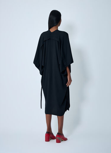 LN-CC® - MM6 Maison Margiela: Midi Draped Dress - Black MM6 Maison Margiela Midi Draped Dress Black mmm0261003