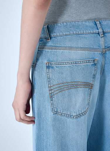 LN-CC® - ERL: Flared Wide-Leg Jeans - Blue ERL Flared Wide-Leg Jeans Blue erl0164004