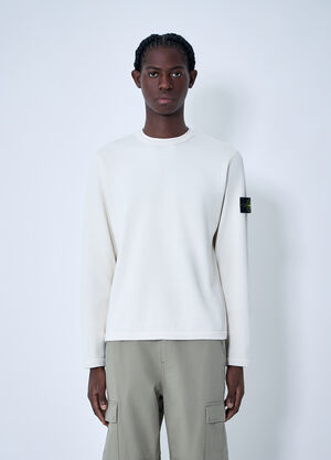 Stone Island Logo Patch Sweatshirt Ivory sto0164013