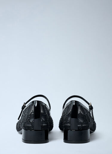 LN-CC® - Gucci: Embellished GG Ballerina Flats - Black Gucci Embellished GG Ballerina Flats Black guc0261063