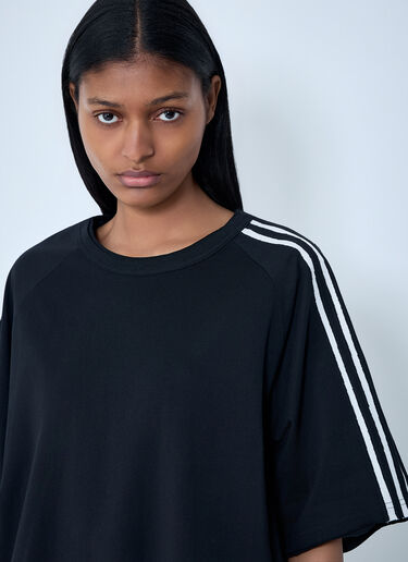 Y-3 Striped Shoulder Cotton T-Shirt Black yyy0364027