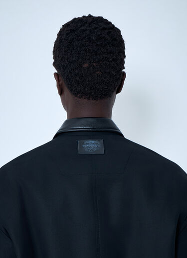 Acne Studios Leather-Trimmed Button Jacket Black acn0164030