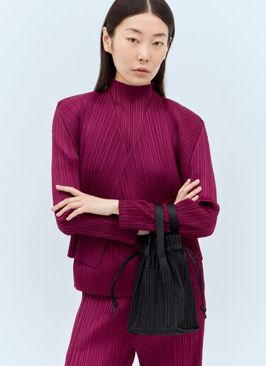 LN-CC® - Pleats Please Issey Miyake: Pleats Handbag - Black Pleats Please Issey Miyake Pleats Handbag Black plp0257017