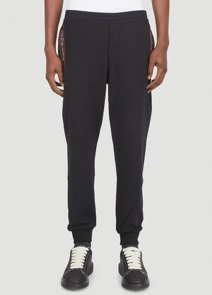 LN-CC® - Alexander McQueen: Logo Tape Track Pants - Black Alexander McQueen Logo Tape Track Pants Black amq0147017