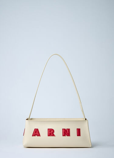 Marni Leather Baguette Musuem Shoulder Bag Beige mni0261019