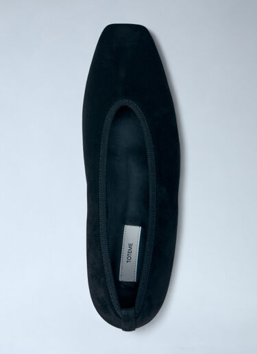 TOTEME Minimalist Suede Ballerinas Flats Black tot0261037