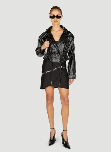 LN-CC® - Rabanne: Eyelet Biker Jacket - Black Rabanne Eyelet Biker Jacket Black pac0252010