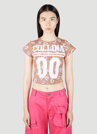 LN-CC® - Collina Strada: Logo Print Floral T-Shirt - Multicolour Collina Strada Logo Print Floral T-Shirt Multicolour cst0251004