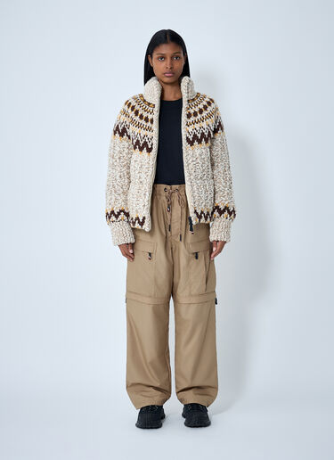 LN-CC® - Moncler Grenoble: Padded Cardigan - Beige Moncler Grenoble Padded Cardigan Beige mog0262006