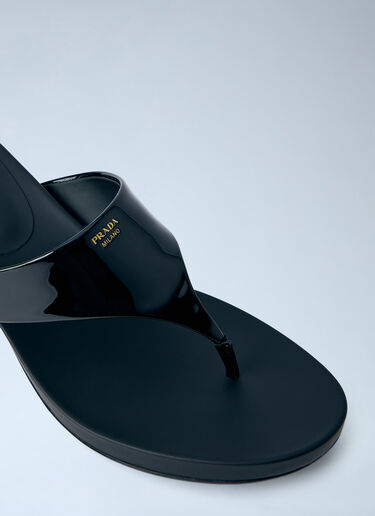 LN-CC® - Prada: Patent Leather Thong Sandals - Black Prada Patent Leather Thong Sandals Black pra0264013