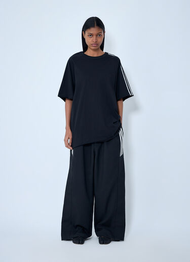 Y-3 Striped Shoulder Cotton T-Shirt Black yyy0364027