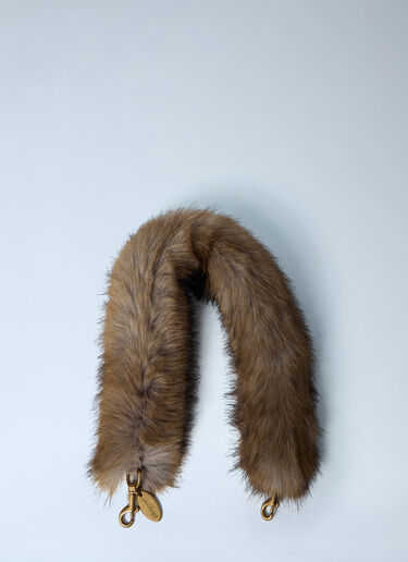 LN-CC® - Balenciaga: Faux Fur Bag Strap - Cream Balenciaga Faux Fur Bag Strap Cream bal0262020