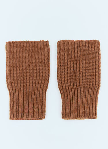 LN-CC® - Dries Van Noten: Wool Cuffs - Brown Dries Van Noten Wool Cuffs Brown dvn0158033