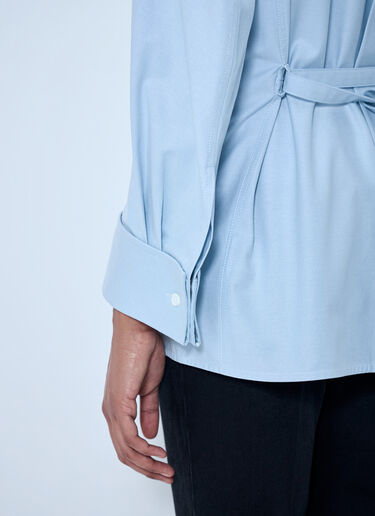 Bottega Veneta Asymmetrical Collar Long-Sleeve Shirt Blue bov0264049
