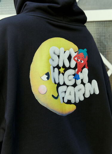 LN-CC® - Sky High Farm Workwear: グラフィックプリントフードスウェットシャツ - ブラック Sky High Farm Workwear グラフィックプリントフードスウェットシャツ ブラック skh0354011