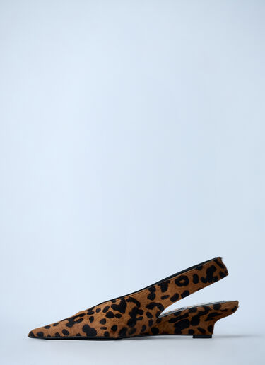 TOTEME Leather Pointed Wedge-Heels Brown tot0262014