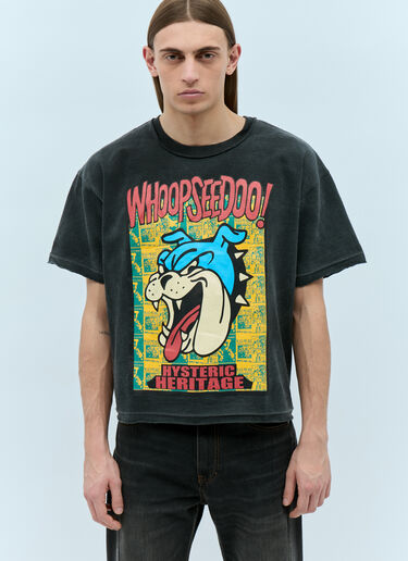 LN-CC® - HYSTERIC GLAMOUR x CIRCLE HERITAGE: Bulldog Short-Sleeve T-Shirt - Black HYSTERIC GLAMOUR x CIRCLE HERITAGE Bulldog Short-Sleeve T-Shirt Black hgc0155004
