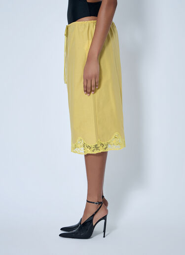 LN-CC® - Saint Laurent: Laced Half-Slip Skirt - Yellow Saint Laurent Laced Half-Slip Skirt Yellow sla0263020