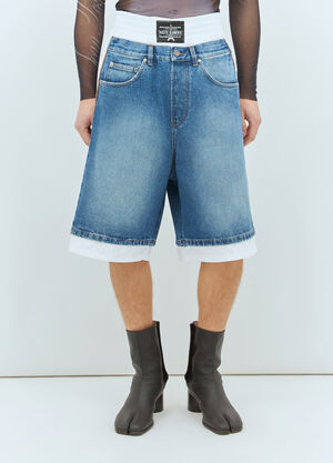 Jean Paul Gaultier Denim Panels Cotton Shorts Blue jpg0159002
