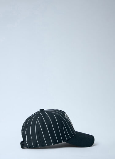 LN-CC® - Y-3: Pinstripe Logo Baseball Cap - Black Y-3 Pinstripe Logo Baseball Cap Black yyy0364041