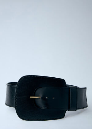 LN-CC® - Sportmax: Maxi Leather Belt - Black Sportmax Maxi Leather Belt Black spx0264061