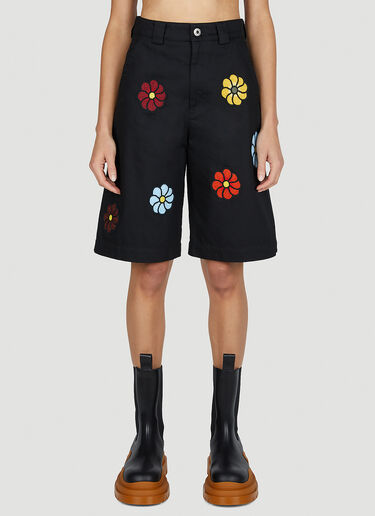 1 Moncler JW Anderson 花卉百慕大短裤 黑色 mjw0352005