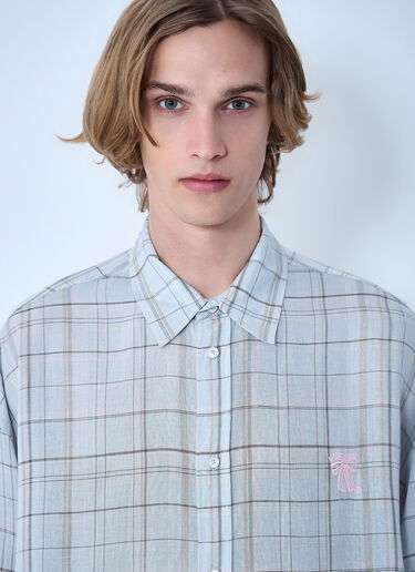 LN-CC® - Acne Studios: Plaid Button-Up Shirt - Grey Acne Studios Plaid Button-Up Shirt Grey acn0164033