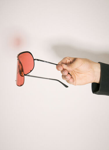 LN-CC® - Rick Owens: Shield Sunglasses - Red Rick Owens Shield Sunglasses Red ris0357004