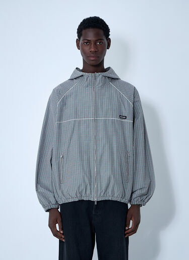Miu Miu Check Hooded Jacket Grey miu0161001