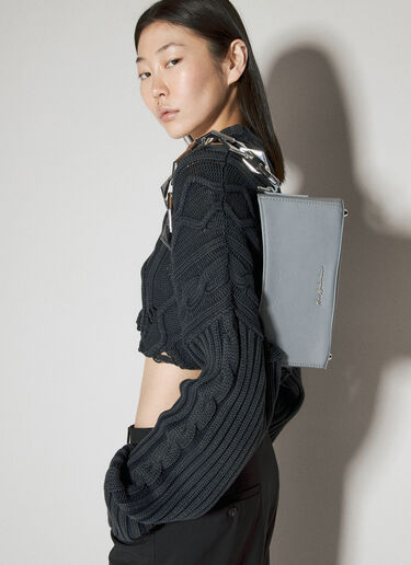LN-CC® - Han Kjøbenhavn: Diamond Chain Leather Shoulder Bag - Grey Han Kjøbenhavn Diamond Chain Leather Shoulder Bag Grey han0255019