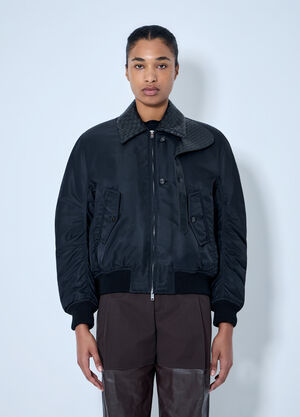 Bottega Veneta Quilted Collar Bomber Jacket Black bov0264047