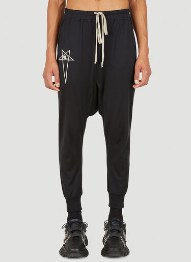 LN-CC® - Rick Owens x Champion: Prisoner Dropped Crotch Track Pants - Black Rick Owens x Champion Prisoner Dropped Crotch Track Pants Black roc0148016