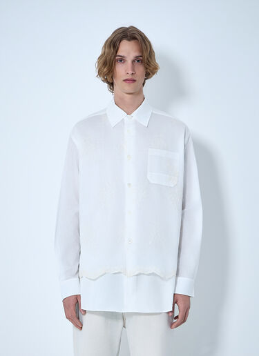 Our Legacy Embroidered Cotton Poplin Shirt White our0164065