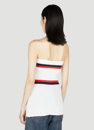 LN-CC® - Meryll Rogge: Ribbed Bustier Top - White Meryll Rogge Ribbed Bustier Top White mrl0252013