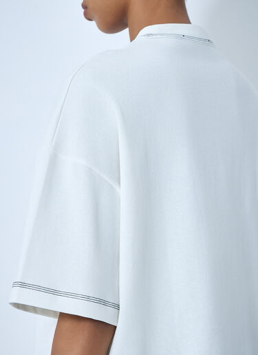 Jacquemus Logo Embroidered Boxy T-Shirt White jac0264022