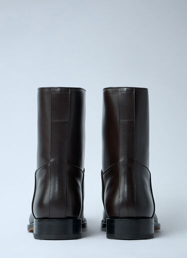 LN-CC® - The Row: Leather Nobilis Boots - Brown The Row Leather Nobilis Boots Brown row0160018