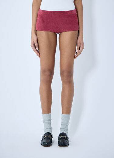 LN-CC® - Gucci: Suede Mini Shorts - Red Gucci Suede Mini Shorts Red guc0259016
