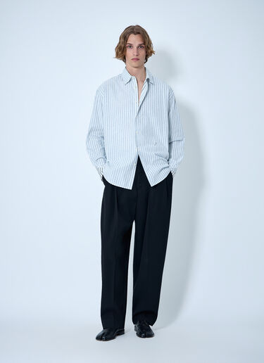 LN-CC® - Jacquemus: Patterned Cotton Poplin Shirt - White Jacquemus Patterned Cotton Poplin Shirt White jac0164017