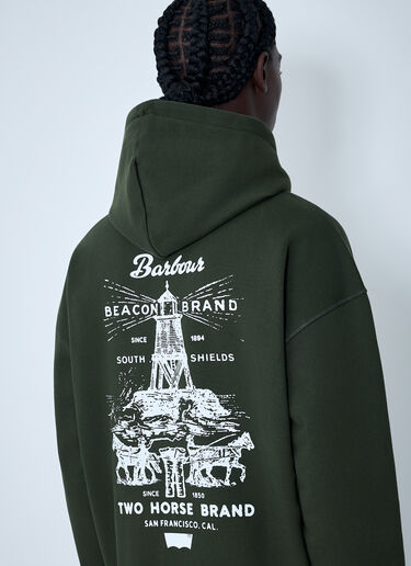 LN-CC® - Levi's x Barbour: 로고 모티프 스웨트셔츠 - 초록 Levi's x Barbour 로고 모티프 스웨트셔츠 초록 leb0162007