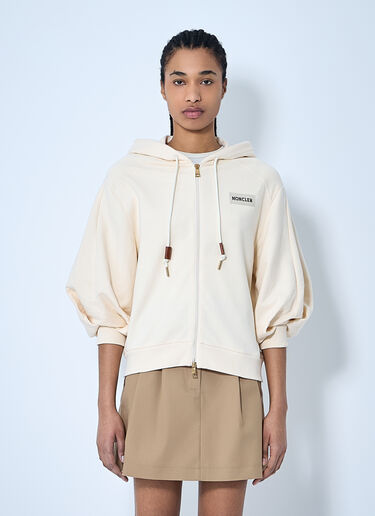 LN-CC® - Moncler: Hooded Zip-Up Sweatshirt - Beige Moncler Hooded Zip-Up Sweatshirt Beige mon0260030