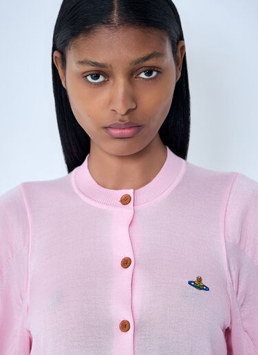 LN-CC® - Vivienne Westwood: Ruched Sleeve Cardigan - Pink Vivienne Westwood Ruched Sleeve Cardigan Pink vvw0263014