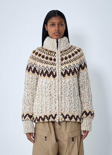 LN-CC® - Moncler Grenoble: Padded Cardigan - Beige Moncler Grenoble Padded Cardigan Beige mog0262006