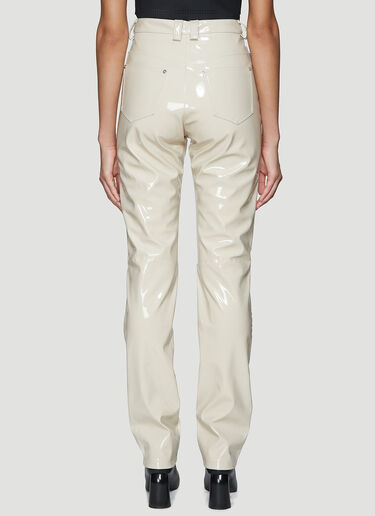 LN-CC® - GmbH: High Waist Vinyl Pants - Beige GmbH High Waist Vinyl Pants Beige gmb0238003