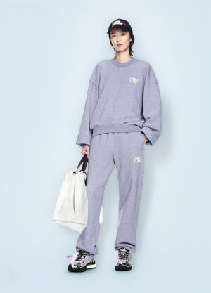LN-CC® - Off-White: Embroidered Ow Track Pants - Grey Off-White Embroidered Ow Track Pants Grey ofw0260032