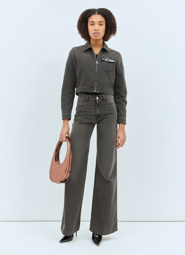LN-CC® - Coperni: ワイドレッグジーンズ - グレー Coperni ワイドレッグジーンズ グレー cpn0257004