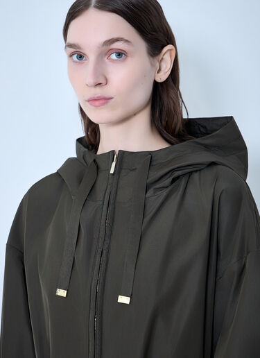 Max Mara 벨트 후드 코트 녹색 max0263203