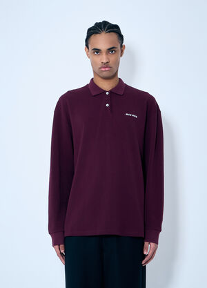 LN-CC® - Miu Miu: Logo Embroidery Polo Shirt - Burgundy Miu Miu Logo Embroidery Polo Shirt Burgundy miu0159006