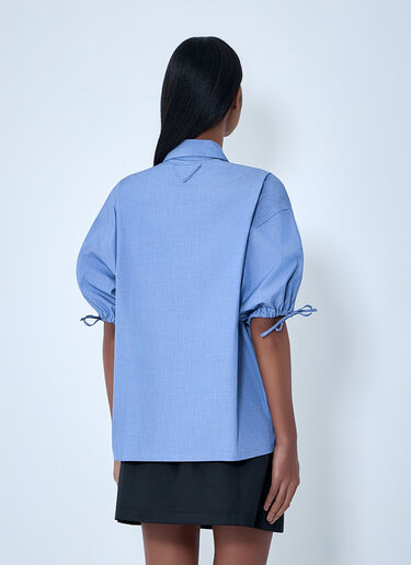 LN-CC® - Prada: Fil-à-fil Shirt - Blue Prada Fil-à-fil Shirt Blue pra0264031