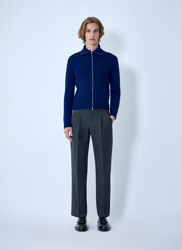 Jil Sander 拉链羊毛针织开衫 蓝色 jil0164003